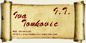Iva Tomković vizit kartica